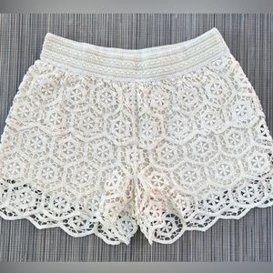 Boutique High Waisted Lace Shorts